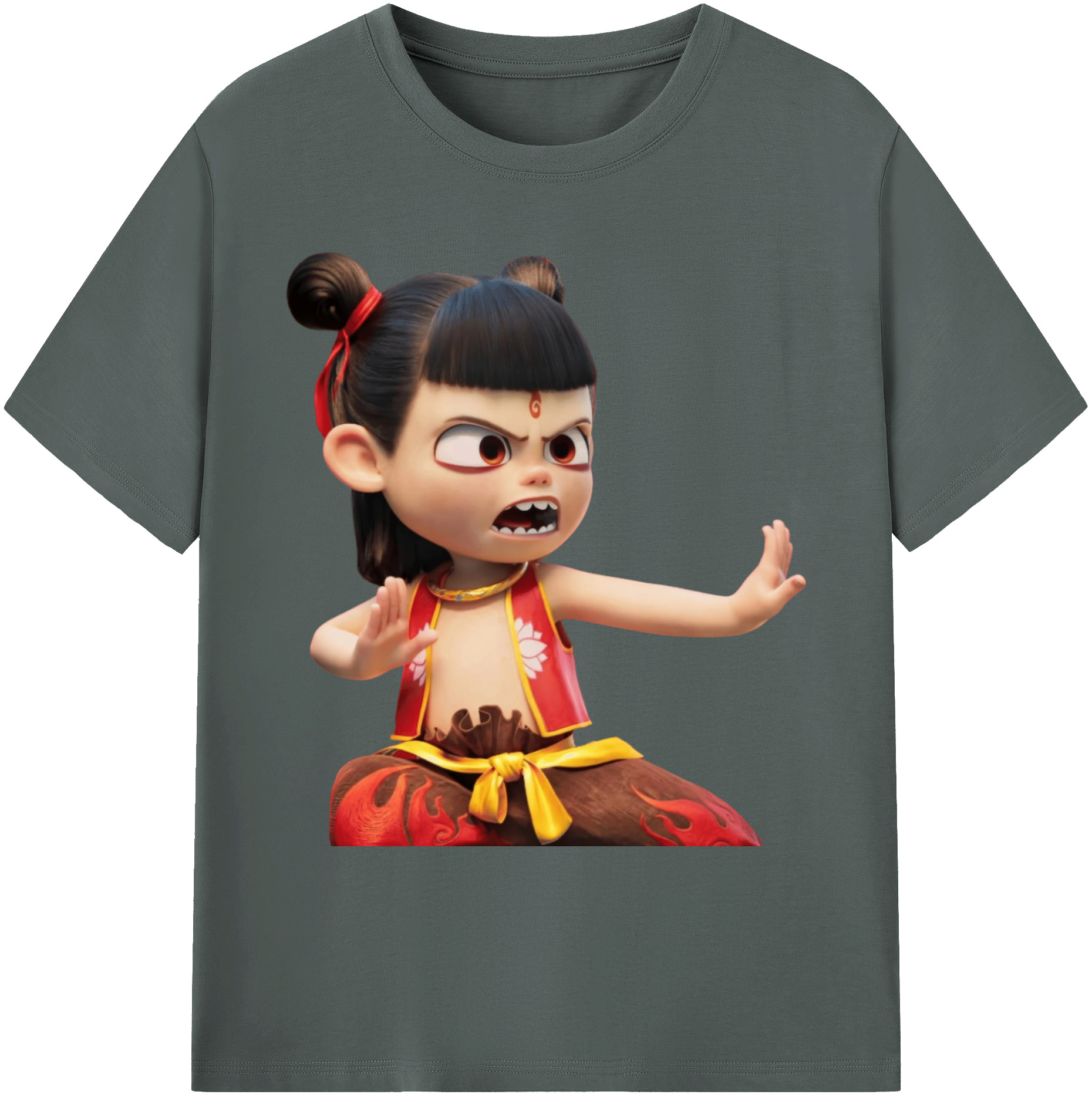 （画像用） Ne Zha 2 ナタ 魔童の大暴れ 綿100％ メンズ半袖Tシャツ｜肌触りやわらか＆通気性